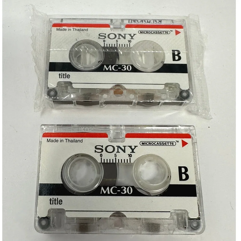 Sony MC-30 Microcassette‎ 30 Minute Blank Voice Recording Tape Lot of 2 Thailand